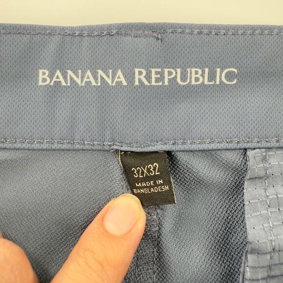 Banana Republic Men’s 32x32 Blue Dress Pants Slim Fit 100% Polyester Trousers - Picture 4 of 6